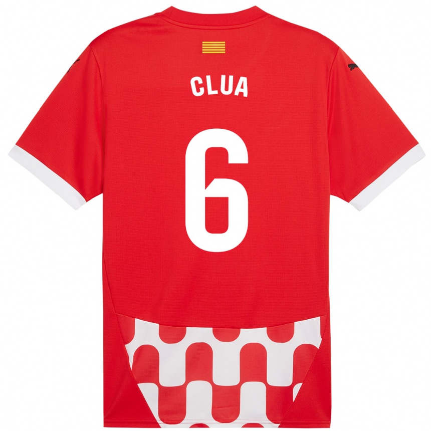 Kinder Fußball Silvi Clua #6 Rot Weiß Heimtrikot Trikot 2024/25 T-Shirt Luxemburg