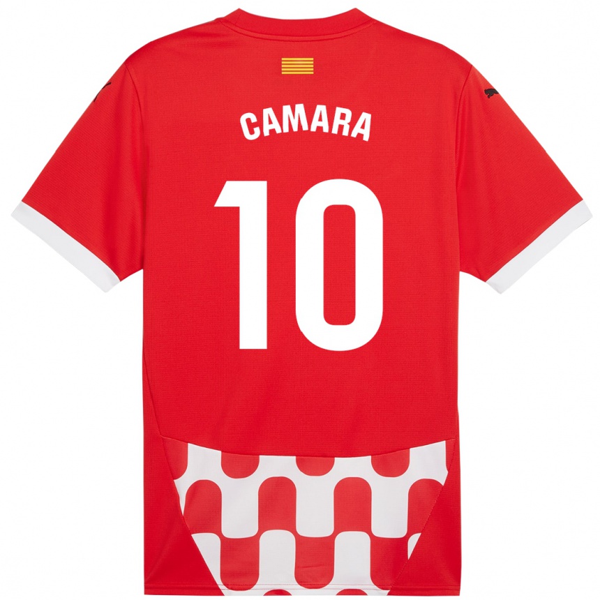 Kinder Fußball Dawda Camara #10 Rot Weiß Heimtrikot Trikot 2024/25 T-Shirt Luxemburg