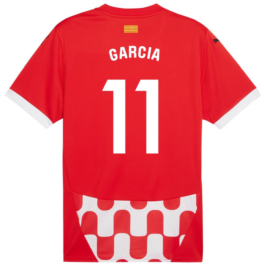 Kinder Fußball Jastin García #11 Rot Weiß Heimtrikot Trikot 2024/25 T-Shirt Luxemburg