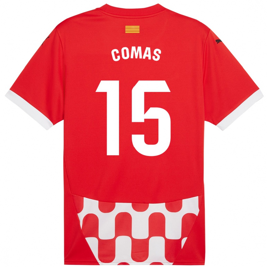 Kinder Fußball Oriol Comas #15 Rot Weiß Heimtrikot Trikot 2024/25 T-Shirt Luxemburg