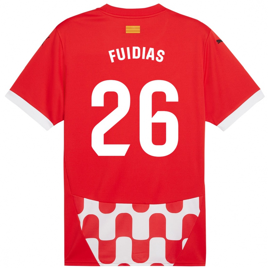 Kinder Fußball Toni Fuidias #26 Rot Weiß Heimtrikot Trikot 2024/25 T-Shirt Luxemburg