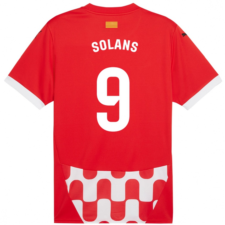 Kinder Fußball Sergi Solans #9 Rot Weiß Heimtrikot Trikot 2024/25 T-Shirt Luxemburg