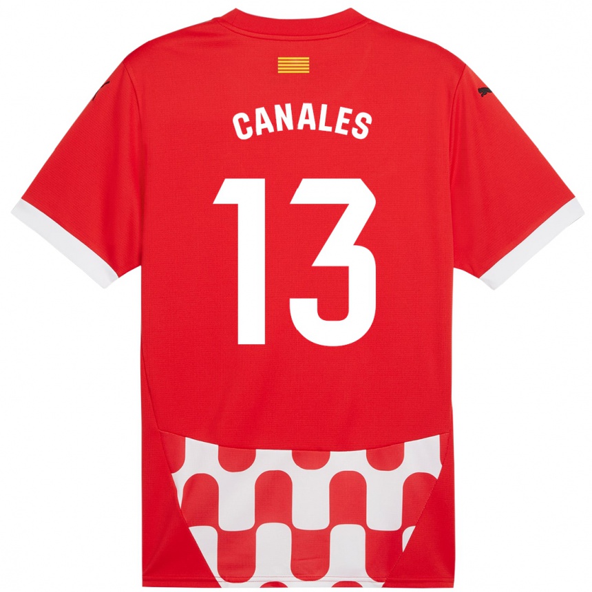 Kinder Fußball Juanvi Canales #13 Rot Weiß Heimtrikot Trikot 2024/25 T-Shirt Luxemburg