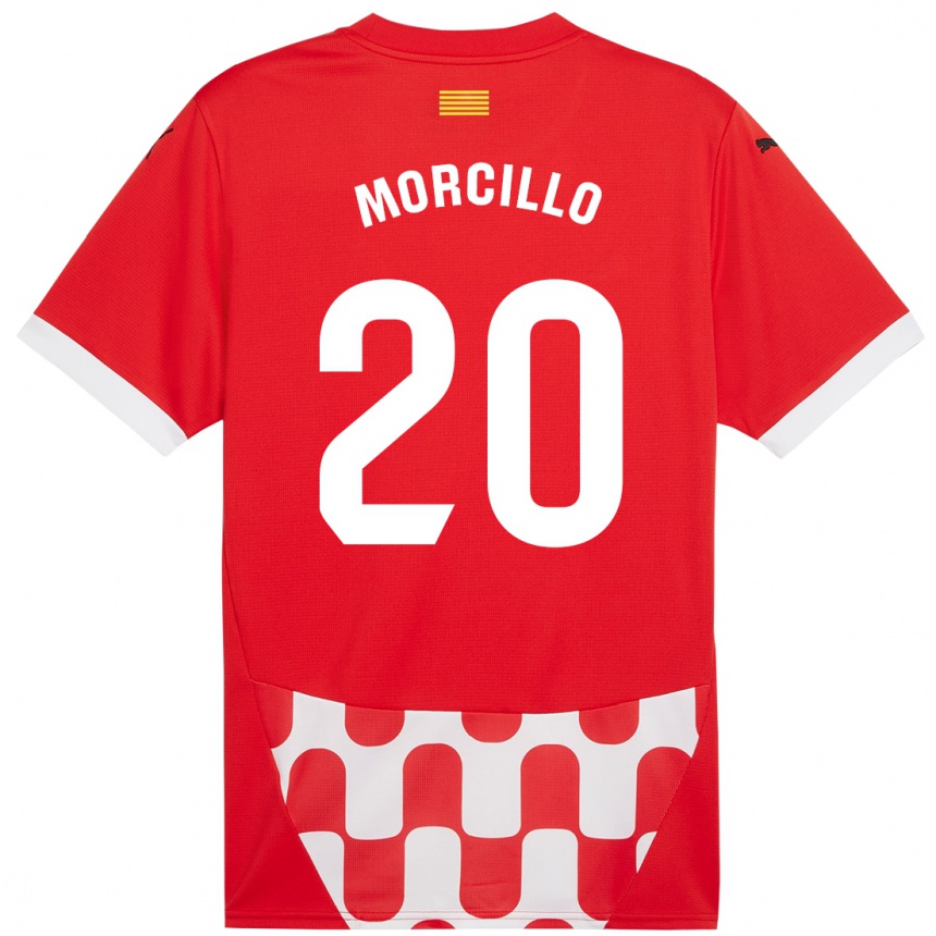 Kinder Fußball Luis Morcillo #20 Rot Weiß Heimtrikot Trikot 2024/25 T-Shirt Luxemburg