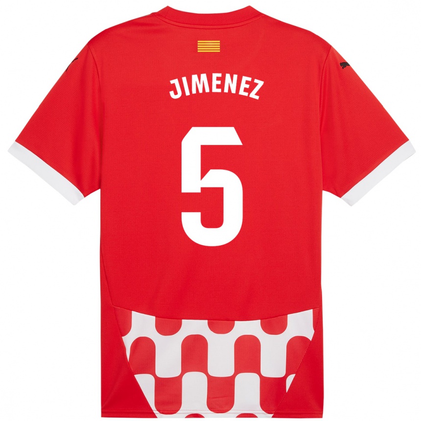 Kinder Fußball Ángela Jiménez #5 Rot Weiß Heimtrikot Trikot 2024/25 T-Shirt Luxemburg