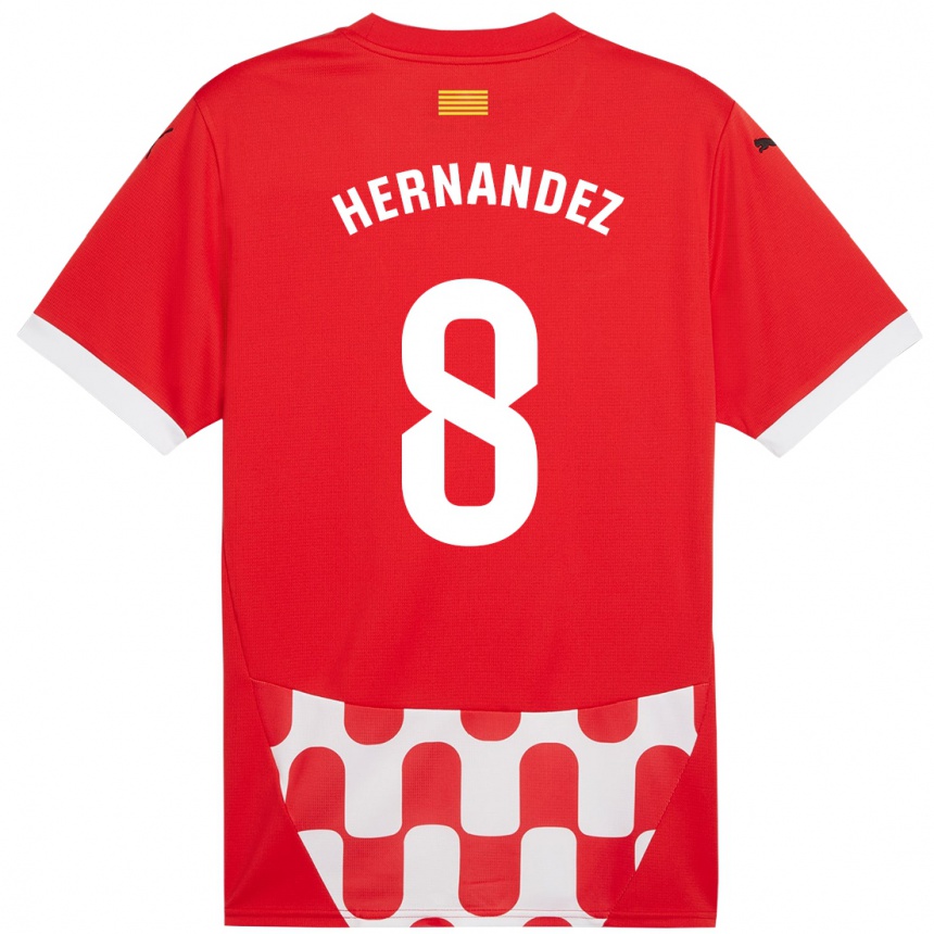 Kinder Fußball Sofia Hernández #8 Rot Weiß Heimtrikot Trikot 2024/25 T-Shirt Luxemburg