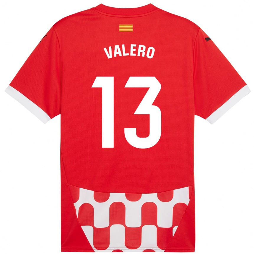 Kinder Fußball Eliana Valero #13 Rot Weiß Heimtrikot Trikot 2024/25 T-Shirt Luxemburg