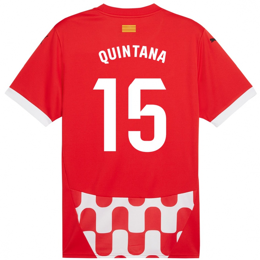 Kinder Fußball Amru Quintana #15 Rot Weiß Heimtrikot Trikot 2024/25 T-Shirt Luxemburg