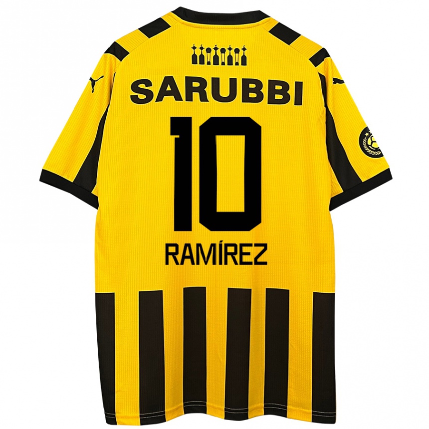 Kinder Fußball Gastón Ramírez #10 Gelb Schwarz Heimtrikot Trikot 2024/25 T-Shirt Luxemburg