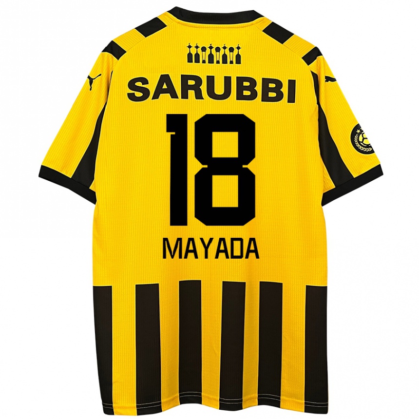 Kinder Fußball Camilo Mayada #18 Gelb Schwarz Heimtrikot Trikot 2024/25 T-Shirt Luxemburg