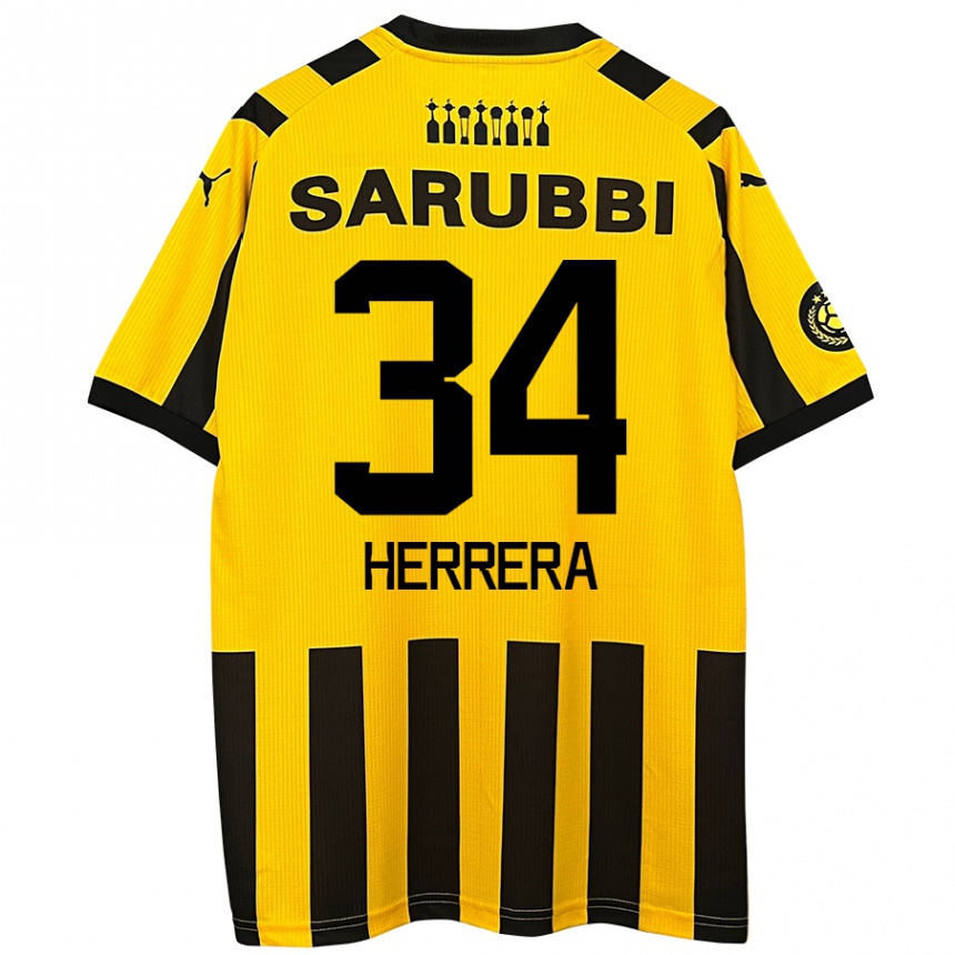 Kinder Fußball Nahuel Herrera #34 Gelb Schwarz Heimtrikot Trikot 2024/25 T-Shirt Luxemburg