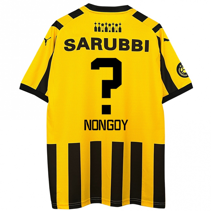 Kinder Fußball Pablo Nongoy #0 Gelb Schwarz Heimtrikot Trikot 2024/25 T-Shirt Luxemburg