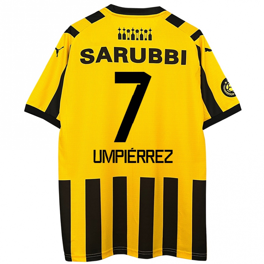 Kinder Fußball Leandro Umpiérrez #7 Gelb Schwarz Heimtrikot Trikot 2024/25 T-Shirt Luxemburg