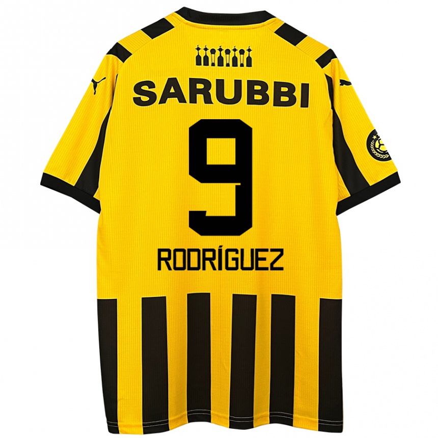 Kinder Fußball Agustín Rodríguez #9 Gelb Schwarz Heimtrikot Trikot 2024/25 T-Shirt Luxemburg