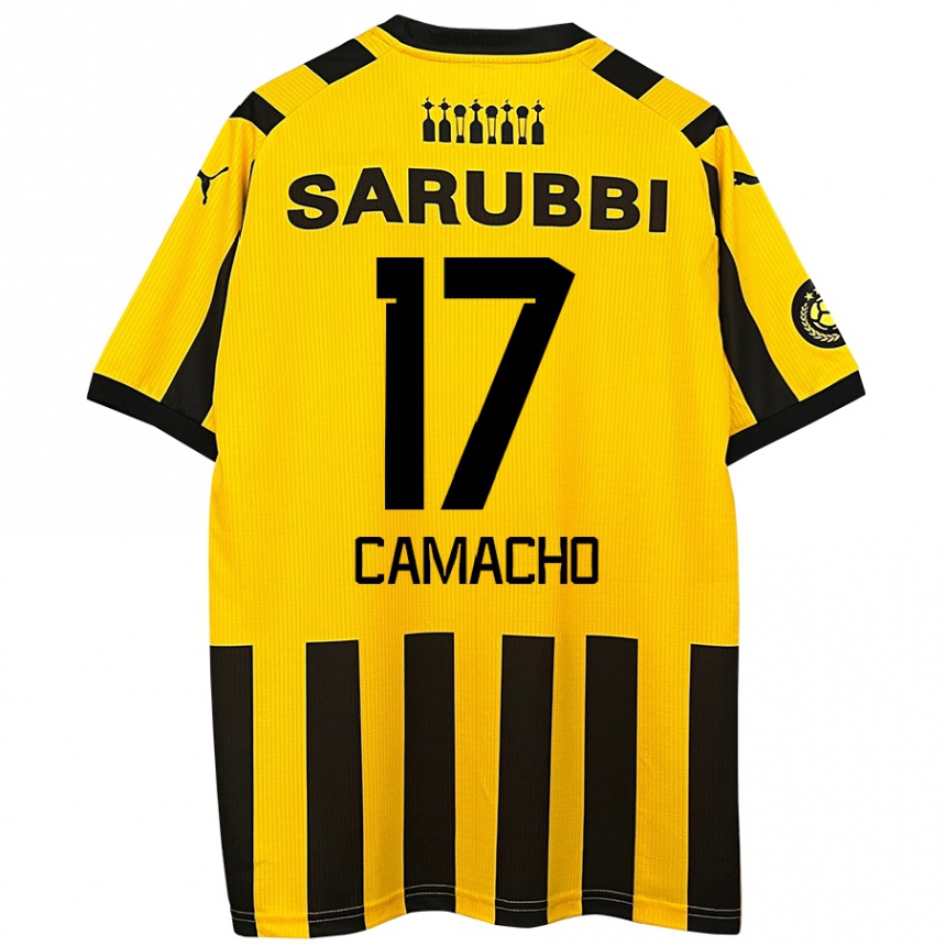 Kinder Fußball Sebastián Camacho #17 Gelb Schwarz Heimtrikot Trikot 2024/25 T-Shirt Luxemburg