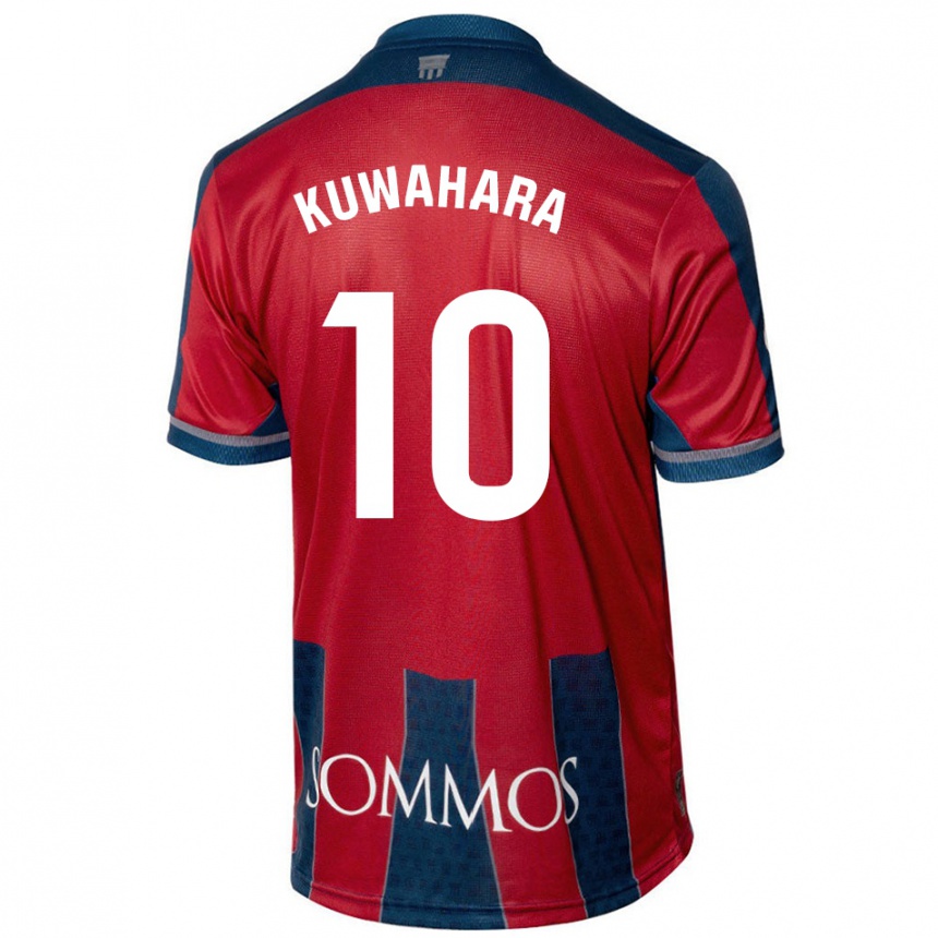 Kinder Fußball Akane Kuwahara #10 Rot Blau Heimtrikot Trikot 2024/25 T-Shirt Luxemburg