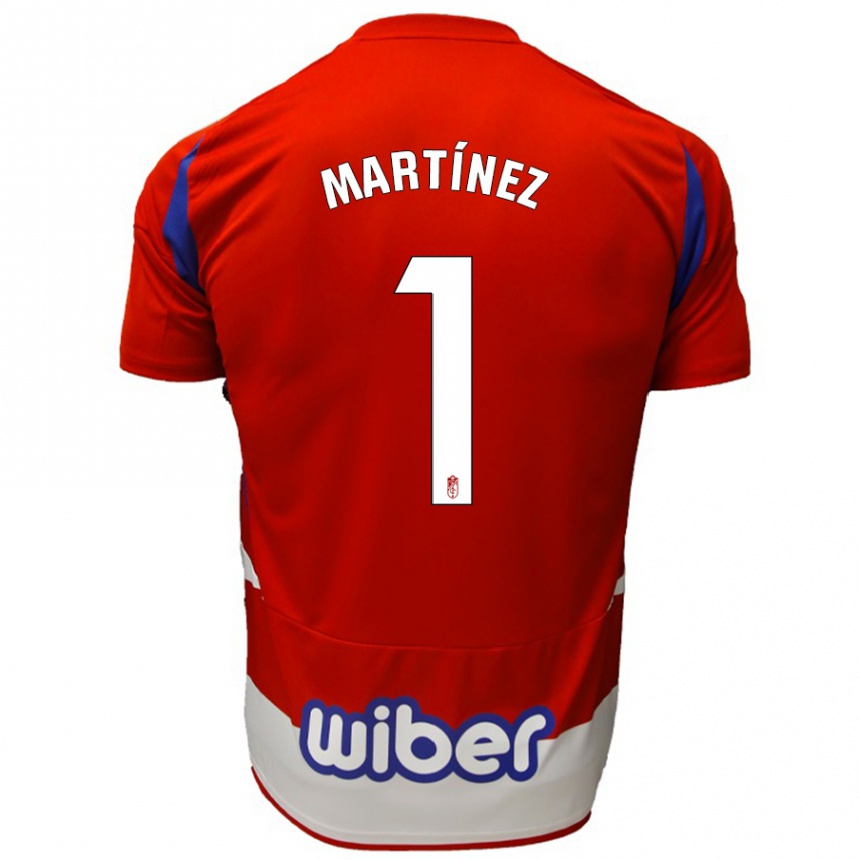 Kinder Fußball Marc Martínez #1 Rot Weiß Blau Heimtrikot Trikot 2024/25 T-Shirt Luxemburg