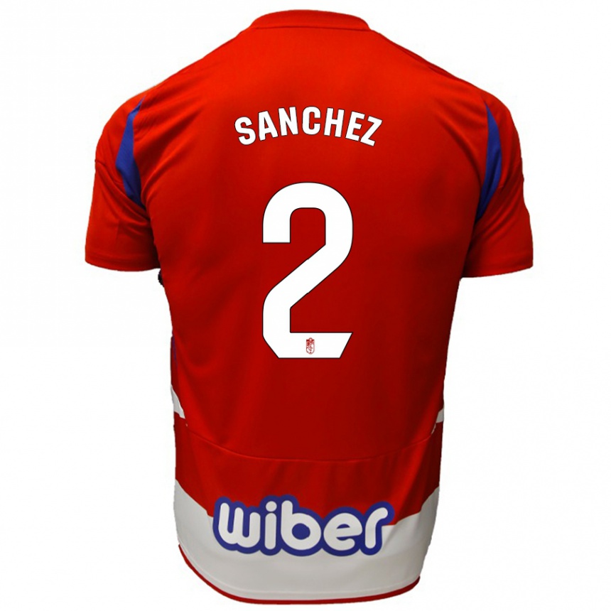 Kinder Fußball Rubén Sánchez #2 Rot Weiß Blau Heimtrikot Trikot 2024/25 T-Shirt Luxemburg