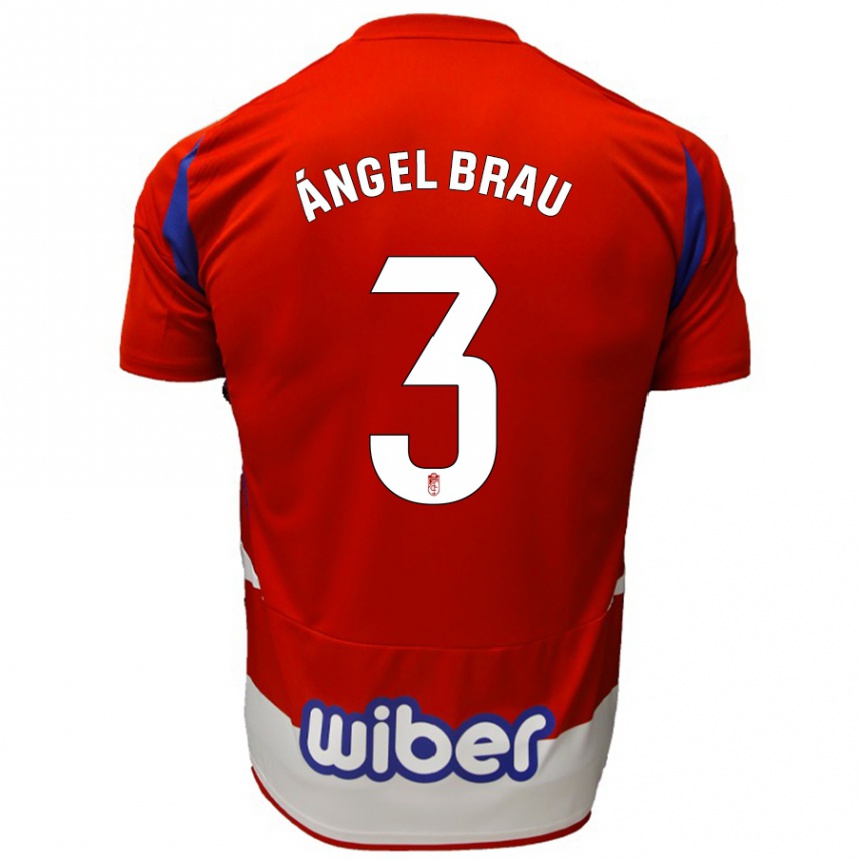 Kinder Fußball Miguel Ángel Brau #3 Rot Weiß Blau Heimtrikot Trikot 2024/25 T-Shirt Luxemburg