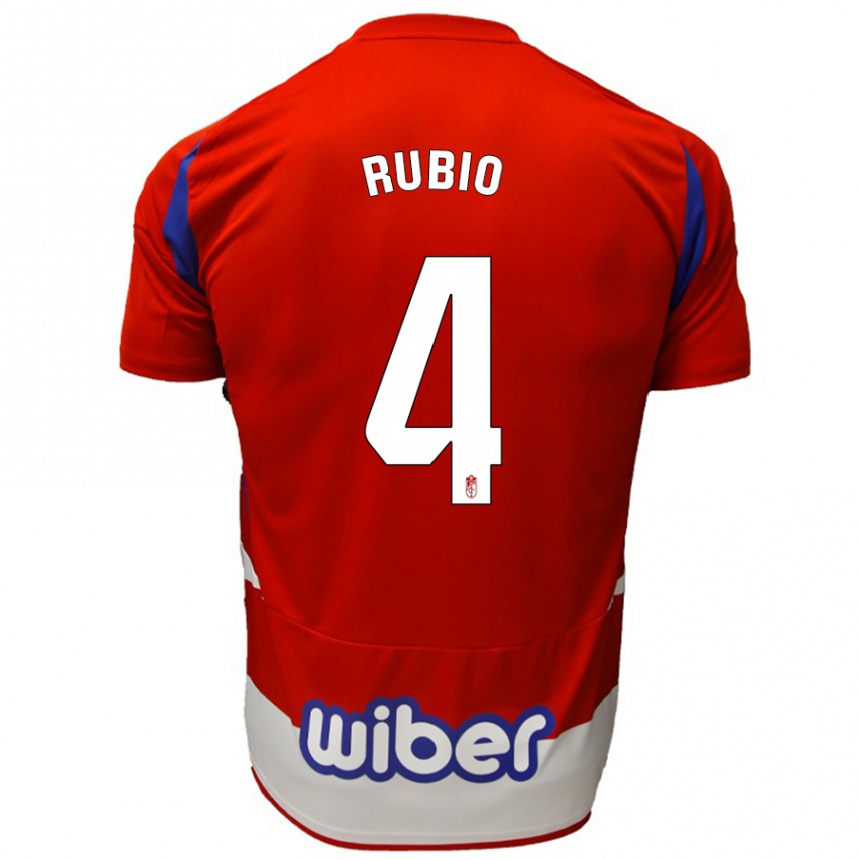 Kinder Fußball Miguel Rubio #4 Rot Weiß Blau Heimtrikot Trikot 2024/25 T-Shirt Luxemburg