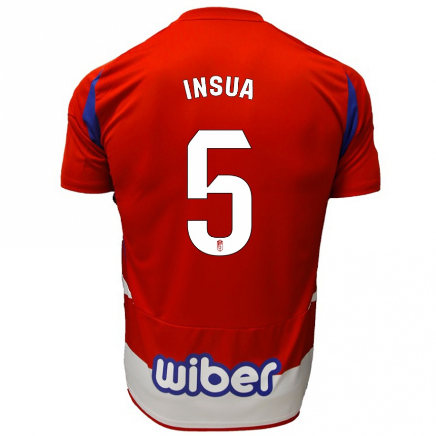 Kinder Fußball Pablo Insua #5 Rot Weiß Blau Heimtrikot Trikot 2024/25 T-Shirt Luxemburg