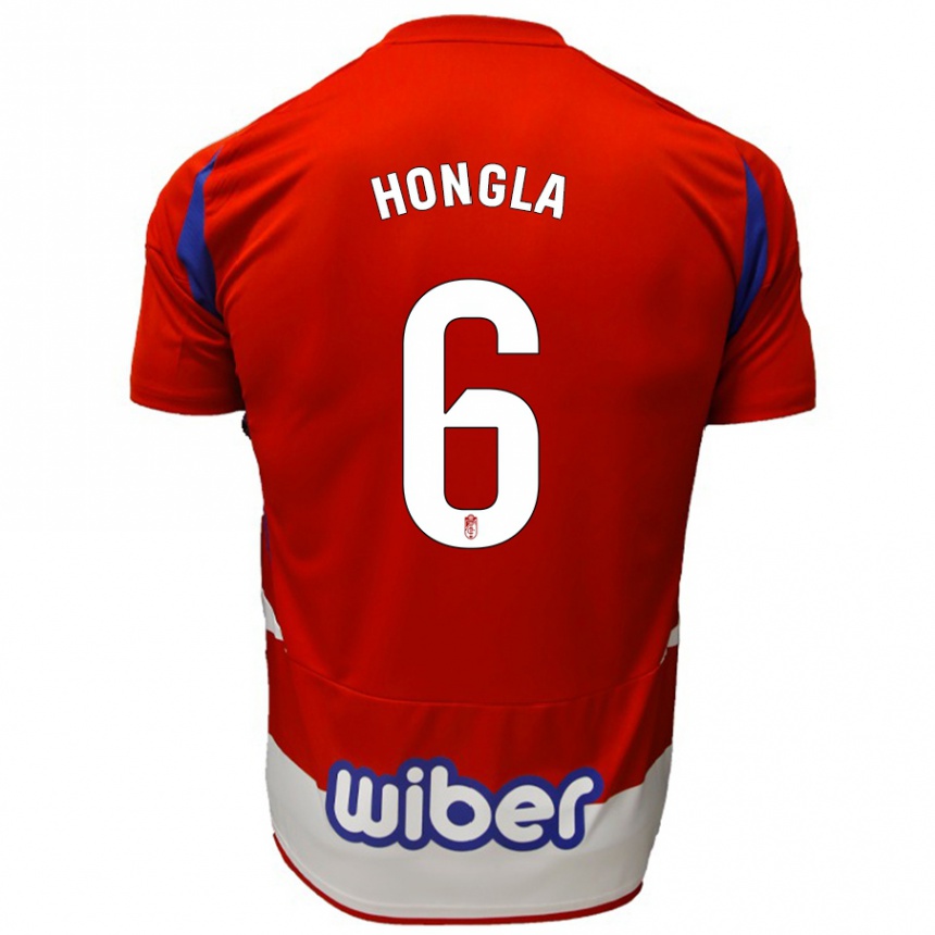 Kinder Fußball Martin Hongla #6 Rot Weiß Blau Heimtrikot Trikot 2024/25 T-Shirt Luxemburg