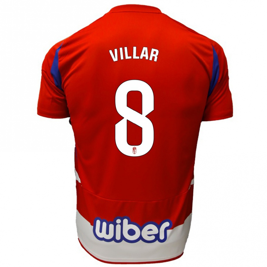 Kinder Fußball Gonzalo Villar #8 Rot Weiß Blau Heimtrikot Trikot 2024/25 T-Shirt Luxemburg