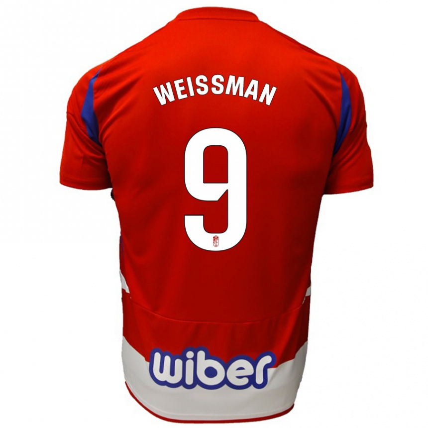 Kinder Fußball Shon Weissman #9 Rot Weiß Blau Heimtrikot Trikot 2024/25 T-Shirt Luxemburg