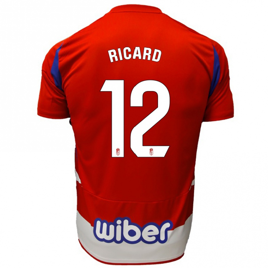 Kinder Fußball Ricard Sanchez #12 Rot Weiß Blau Heimtrikot Trikot 2024/25 T-Shirt Luxemburg