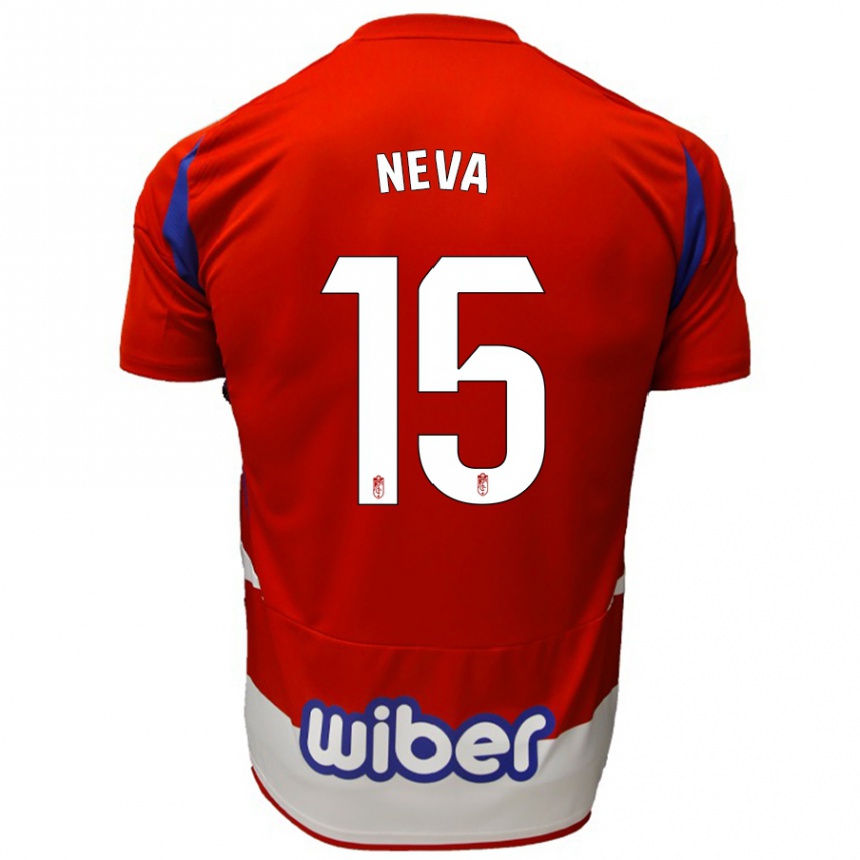 Kinder Fußball Carlos Neva #15 Rot Weiß Blau Heimtrikot Trikot 2024/25 T-Shirt Luxemburg