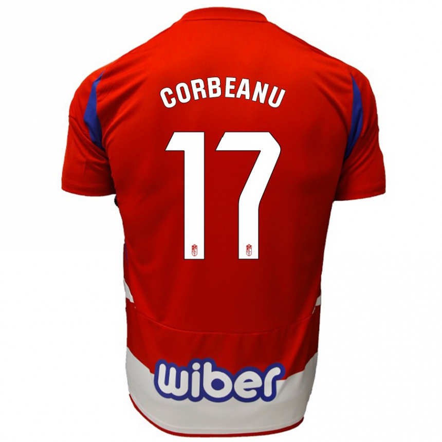 Kinder Fußball Theo Corbeanu #17 Rot Weiß Blau Heimtrikot Trikot 2024/25 T-Shirt Luxemburg