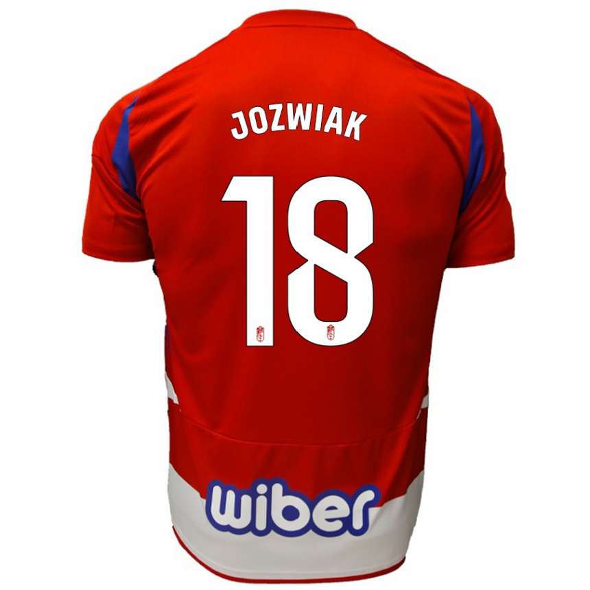 Kinder Fußball Kamil Józwiak #18 Rot Weiß Blau Heimtrikot Trikot 2024/25 T-Shirt Luxemburg