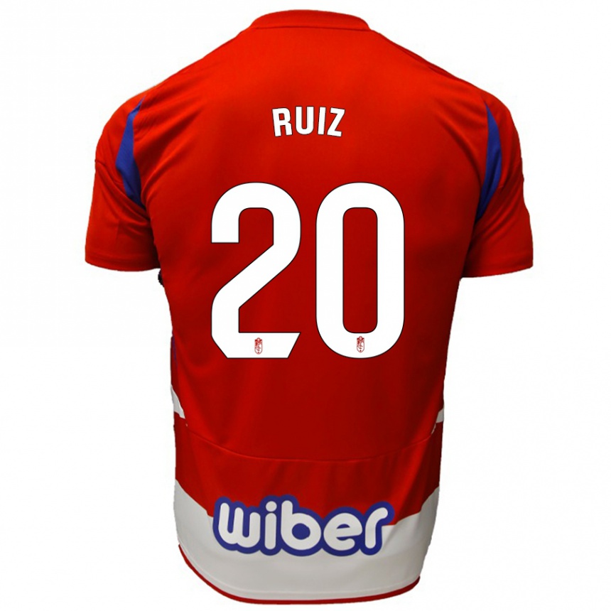 Kinder Fußball Sergio Ruiz #20 Rot Weiß Blau Heimtrikot Trikot 2024/25 T-Shirt Luxemburg