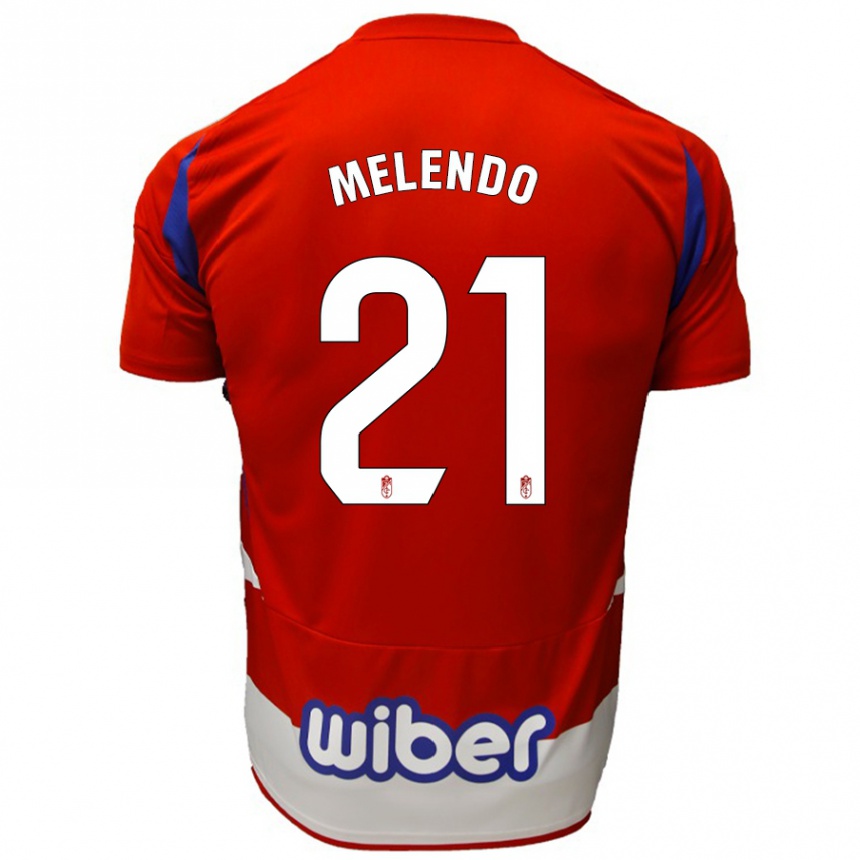 Kinder Fußball Óscar Melendo #21 Rot Weiß Blau Heimtrikot Trikot 2024/25 T-Shirt Luxemburg