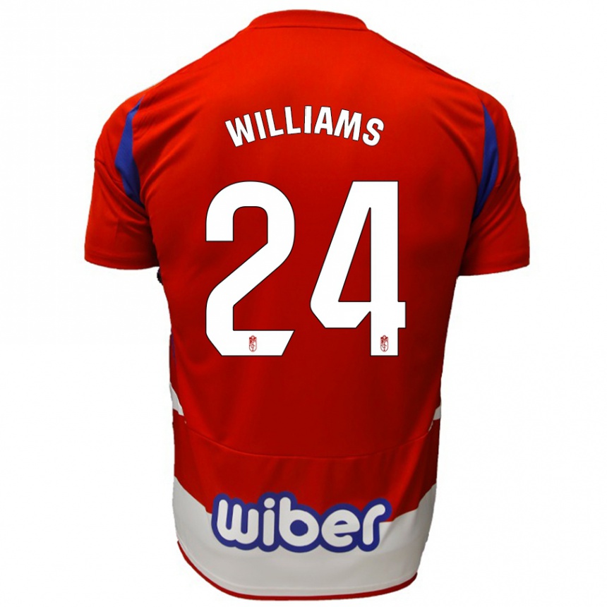 Kinder Fußball Loïc Williams #24 Rot Weiß Blau Heimtrikot Trikot 2024/25 T-Shirt Luxemburg