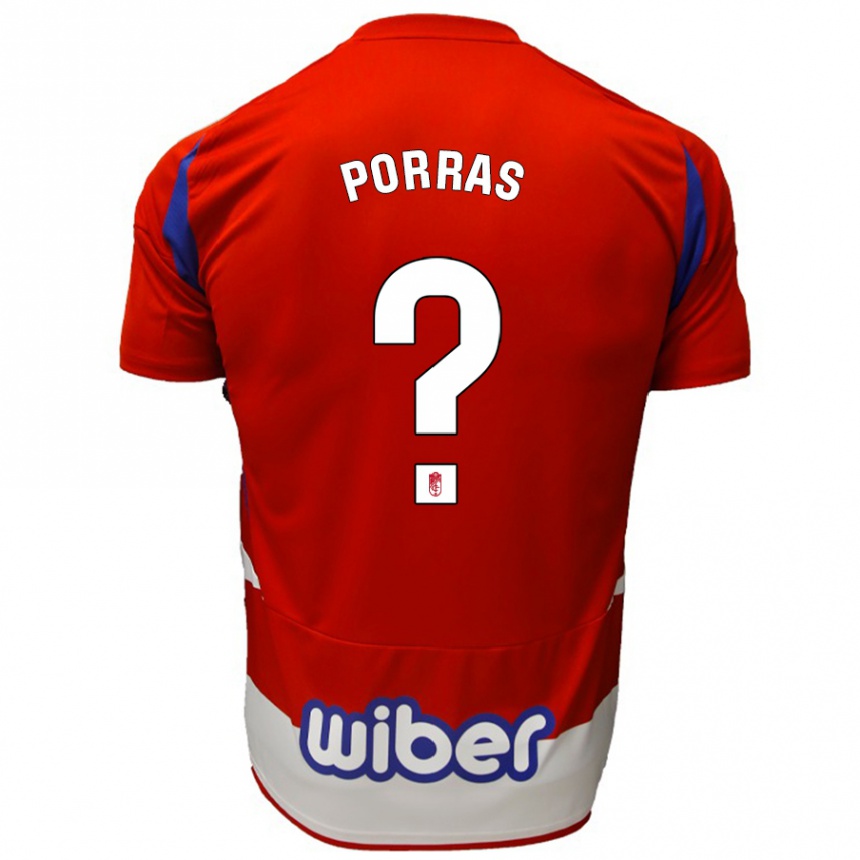 Kinder Fußball Cristian Porras #0 Rot Weiß Blau Heimtrikot Trikot 2024/25 T-Shirt Luxemburg