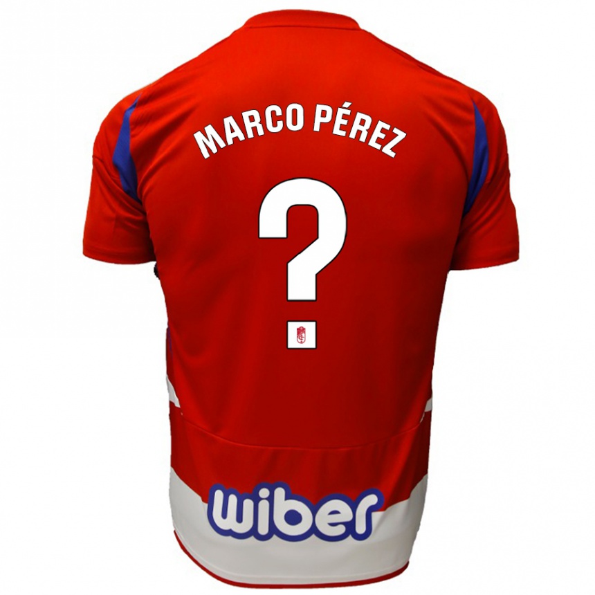 Kinder Fußball Marco Pérez #0 Rot Weiß Blau Heimtrikot Trikot 2024/25 T-Shirt Luxemburg