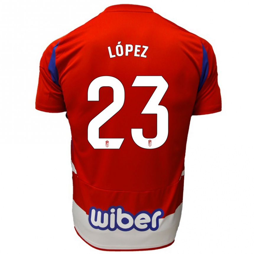 Kinder Fußball Diego López #23 Rot Weiß Blau Heimtrikot Trikot 2024/25 T-Shirt Luxemburg