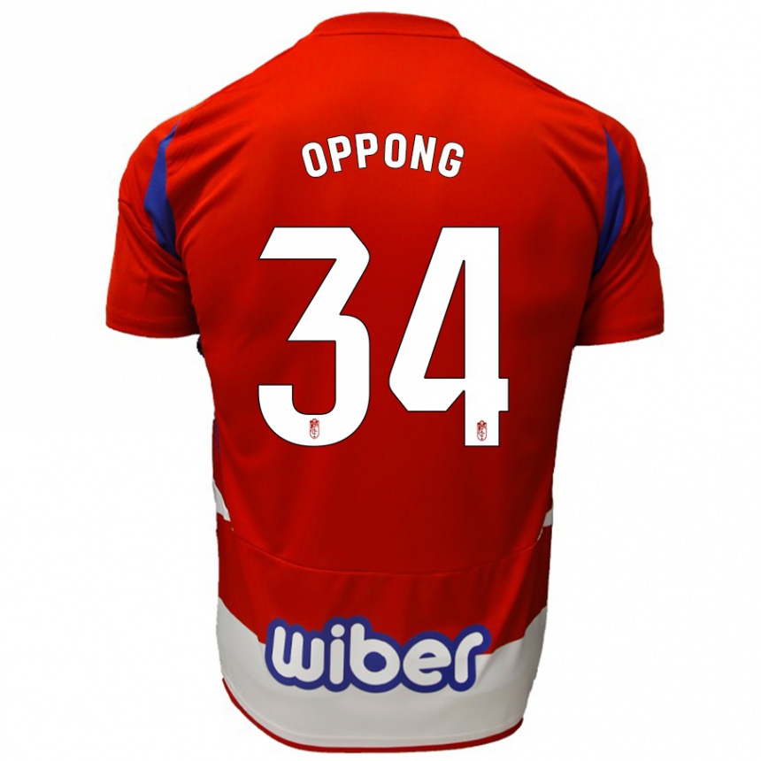 Kinder Fußball Oscar Naasei Oppong #34 Rot Weiß Blau Heimtrikot Trikot 2024/25 T-Shirt Luxemburg