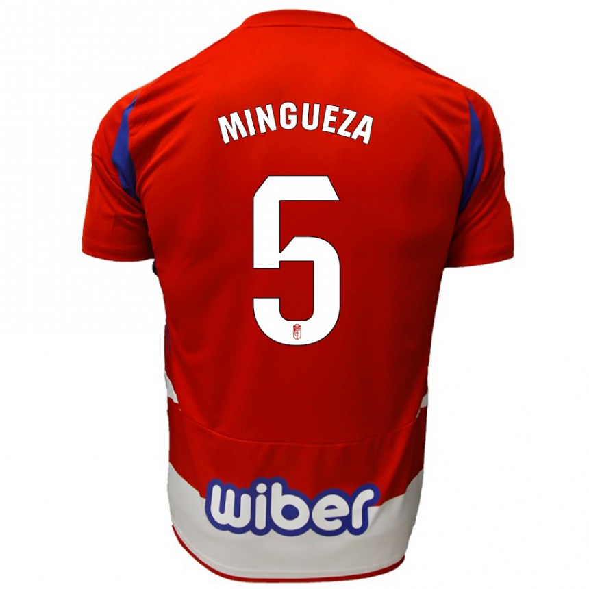 Kinder Fußball Ariadna Mingueza #5 Rot Weiß Blau Heimtrikot Trikot 2024/25 T-Shirt Luxemburg