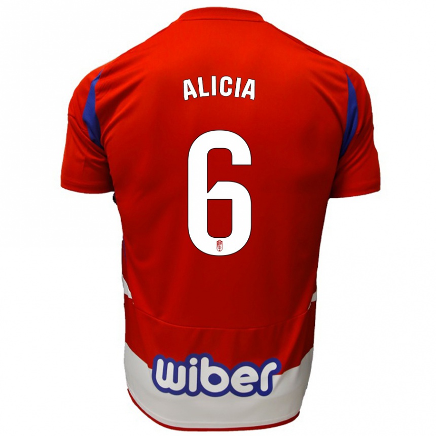 Kinder Fußball Alicia #6 Rot Weiß Blau Heimtrikot Trikot 2024/25 T-Shirt Luxemburg