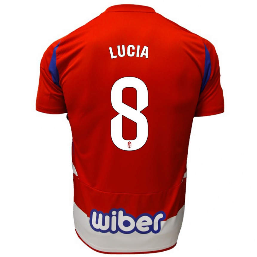 Kinder Fußball Lucía Martínez #8 Rot Weiß Blau Heimtrikot Trikot 2024/25 T-Shirt Luxemburg