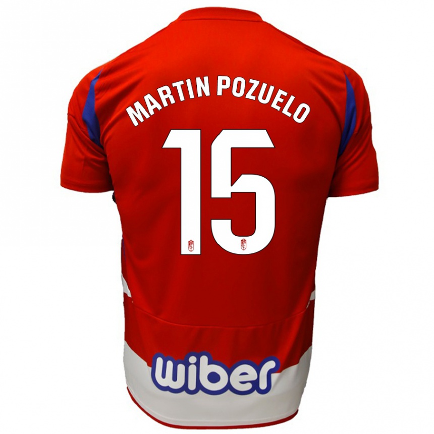 Kinder Fußball Esther Martín-Pozuelo #15 Rot Weiß Blau Heimtrikot Trikot 2024/25 T-Shirt Luxemburg