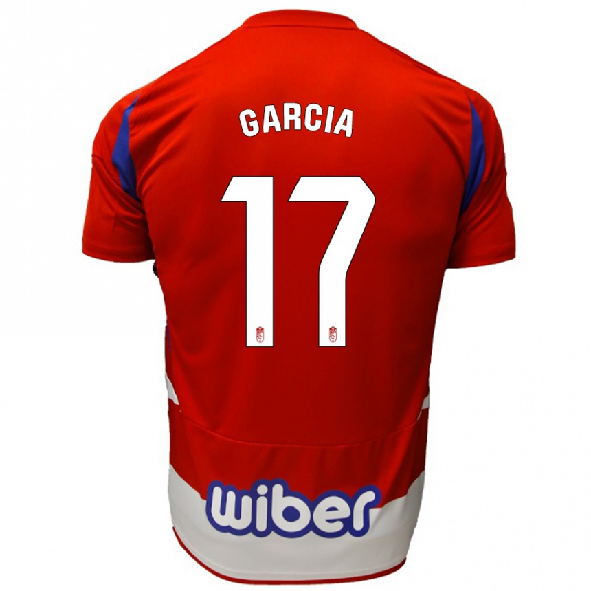 Kinder Fußball Naima García #17 Rot Weiß Blau Heimtrikot Trikot 2024/25 T-Shirt Luxemburg