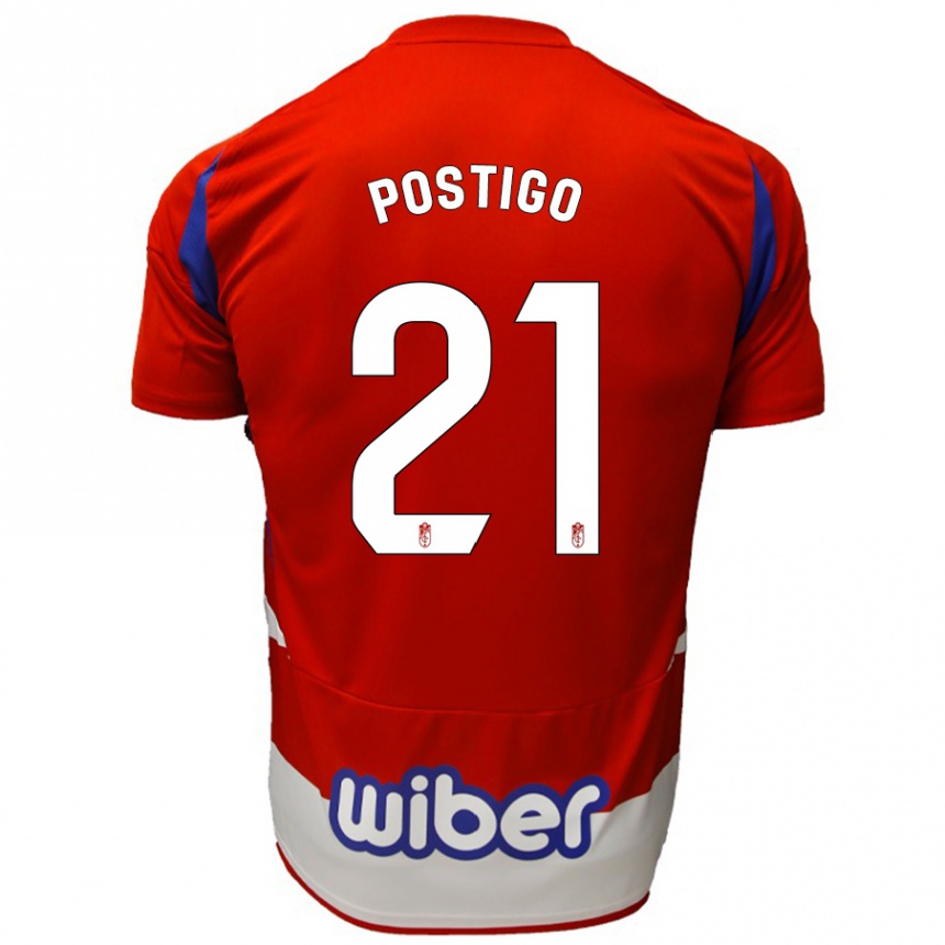 Kinder Fußball Postigo #21 Rot Weiß Blau Heimtrikot Trikot 2024/25 T-Shirt Luxemburg