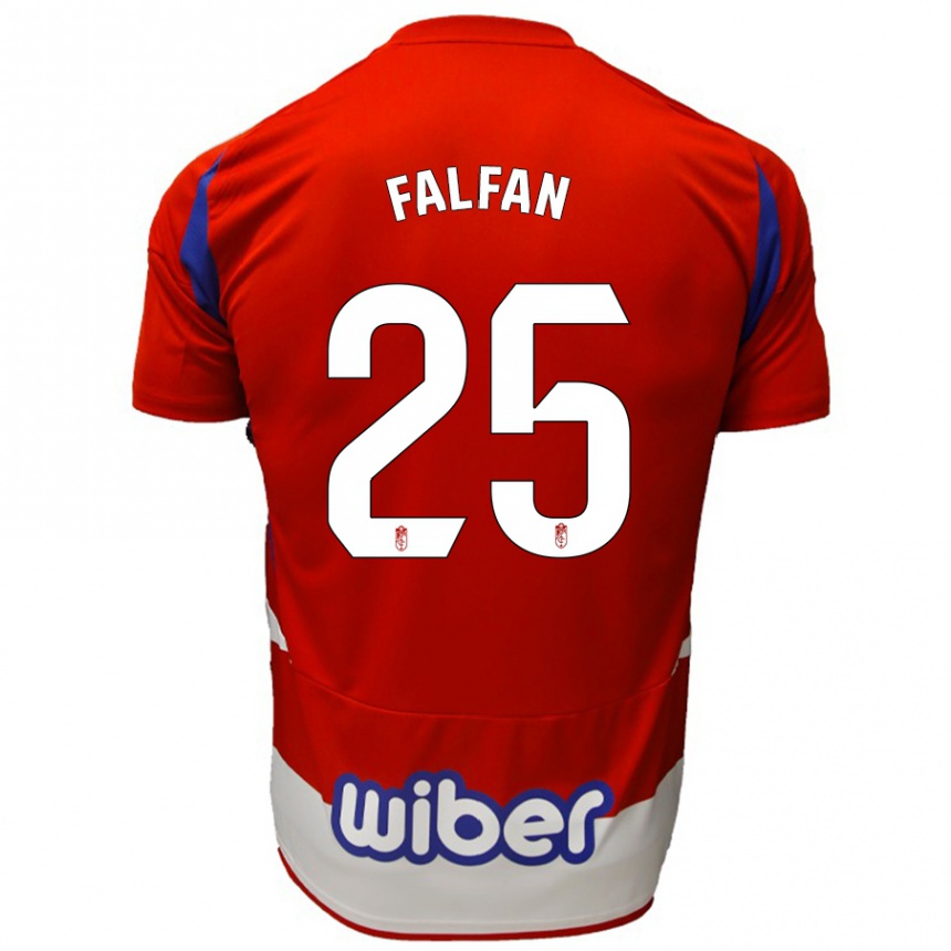 Kinder Fußball Daiana Falfán #25 Rot Weiß Blau Heimtrikot Trikot 2024/25 T-Shirt Luxemburg