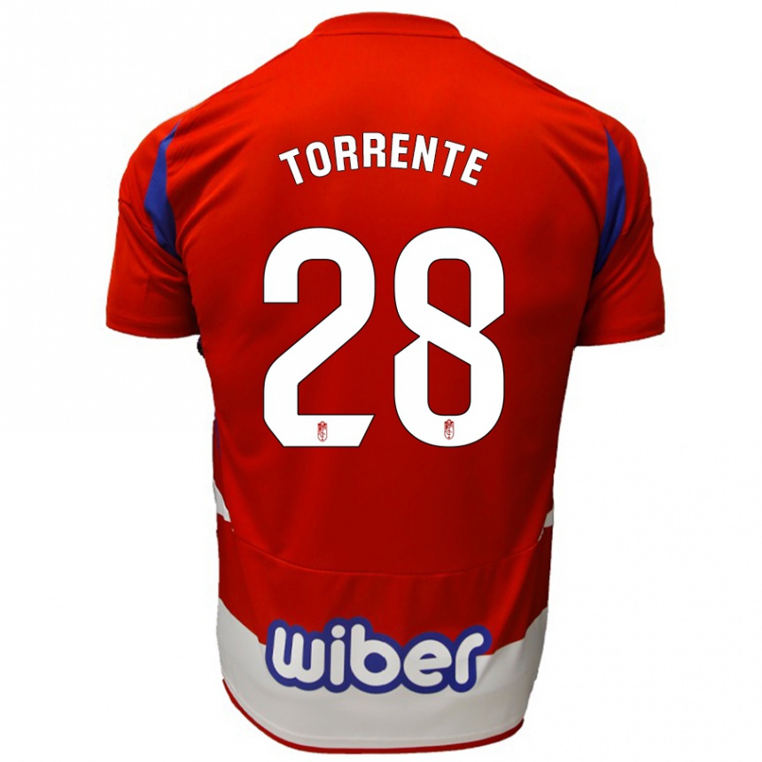 Kinder Fußball Raúl Torrente #28 Rot Weiß Blau Heimtrikot Trikot 2024/25 T-Shirt Luxemburg