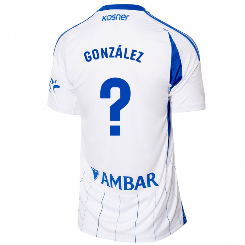 Kinder Fußball Álex González #0 Rot Weiß Heimtrikot Trikot 2024/25 T-Shirt Luxemburg