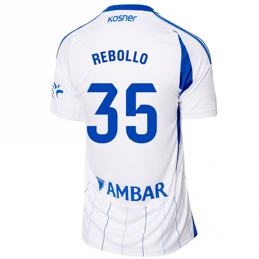 Kinder Fußball Dani Rebollo #35 Rot Weiß Heimtrikot Trikot 2024/25 T-Shirt Luxemburg