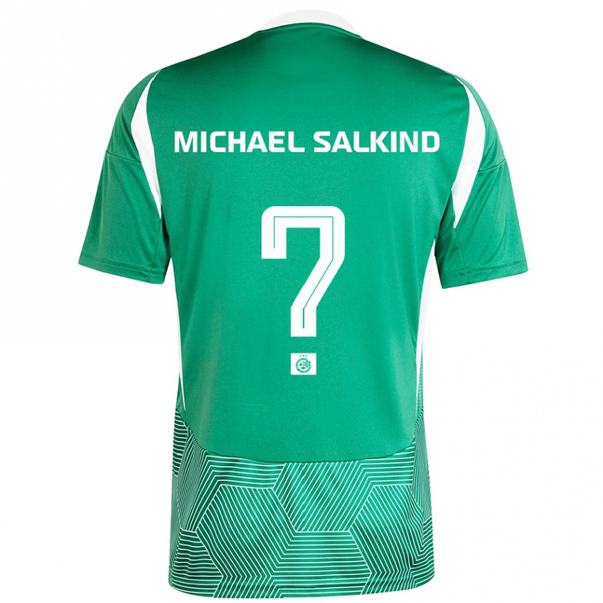 Kinder Fußball Liav Michael Salkind #0 Grün Weiß Heimtrikot Trikot 2024/25 T-Shirt Luxemburg